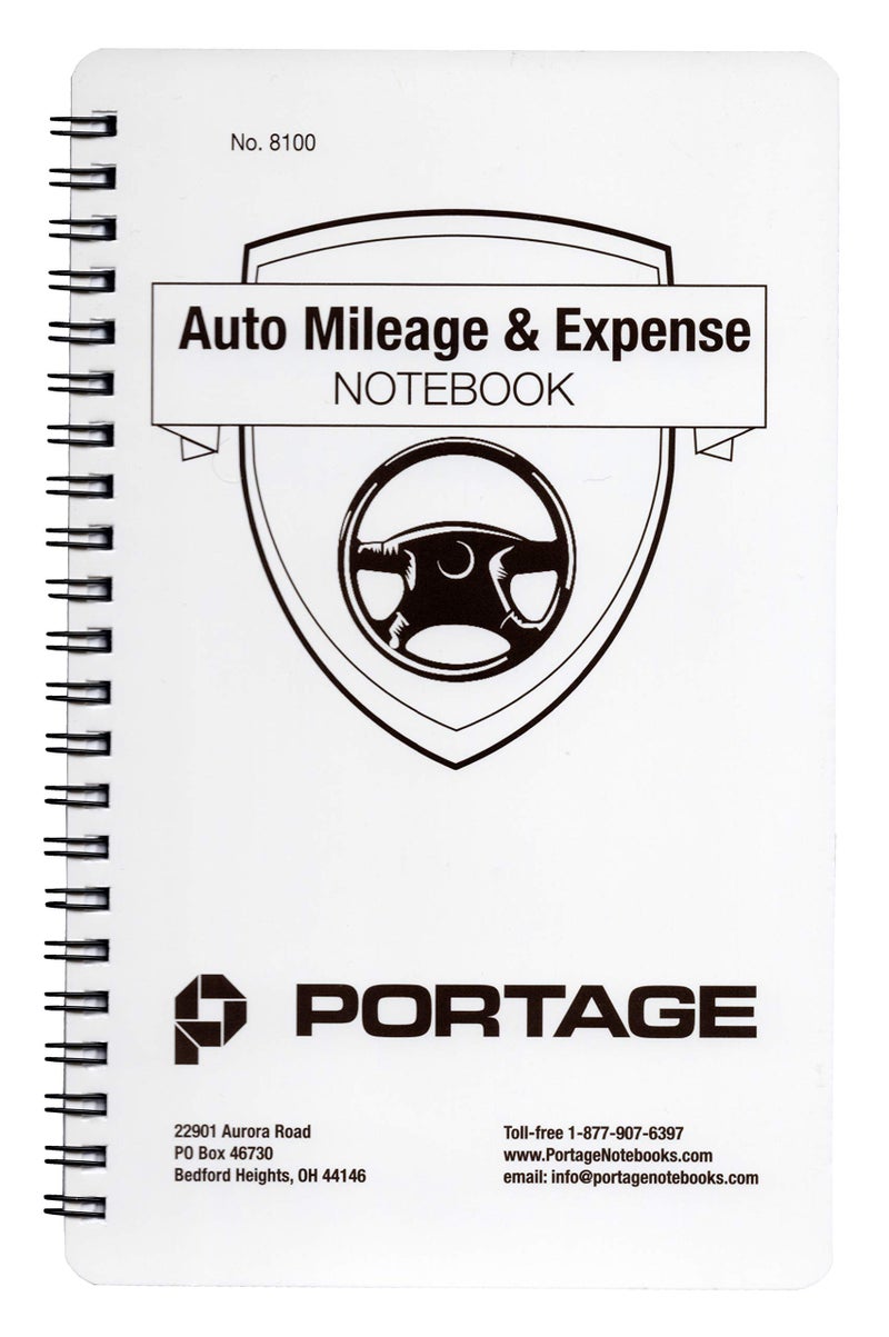 Portage Auto Mileage & Expense Notebook - Vehicle Mileage Log, Miles Log Book to Track Over 400 Rides or Sessions, Track Odometer for Business Driving or Rideshare Apps - 5 x 8 Inches, 60 Pages (Pack of 1) - Image 1